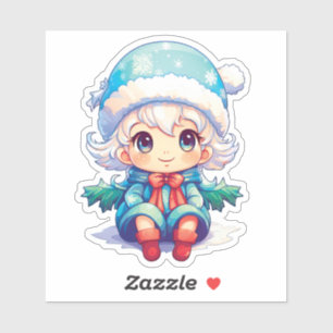 Little Girl Elf Xmas Magic Sticker