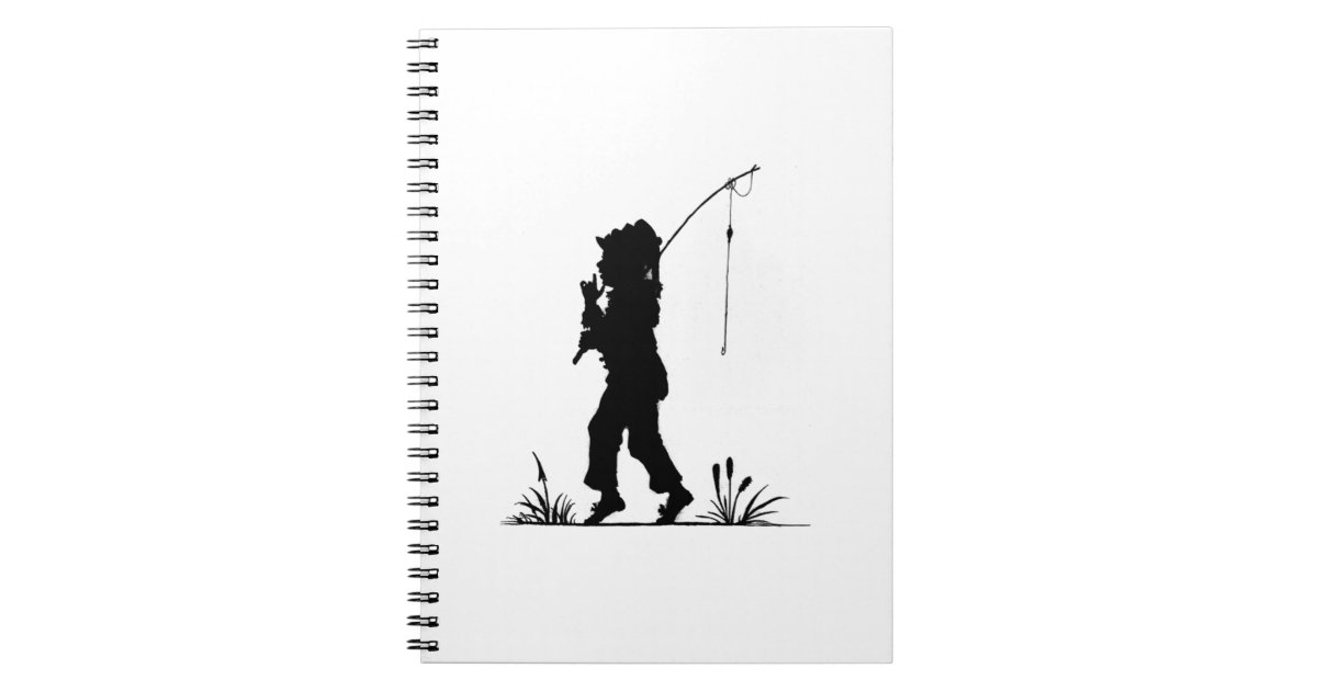 Little Girl Fishing Silhouette Notebook
