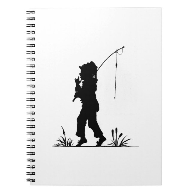 Little Girl Fishing Silhouette Notebook (Front)