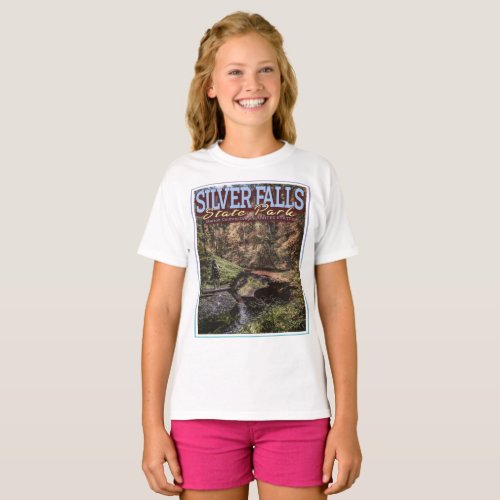 LITTLE GIRL FISHING _ SILVER FALLS STATE PARK T_Shirt