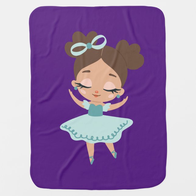 Little girl, girl power, green and purple baby blanket (Front)