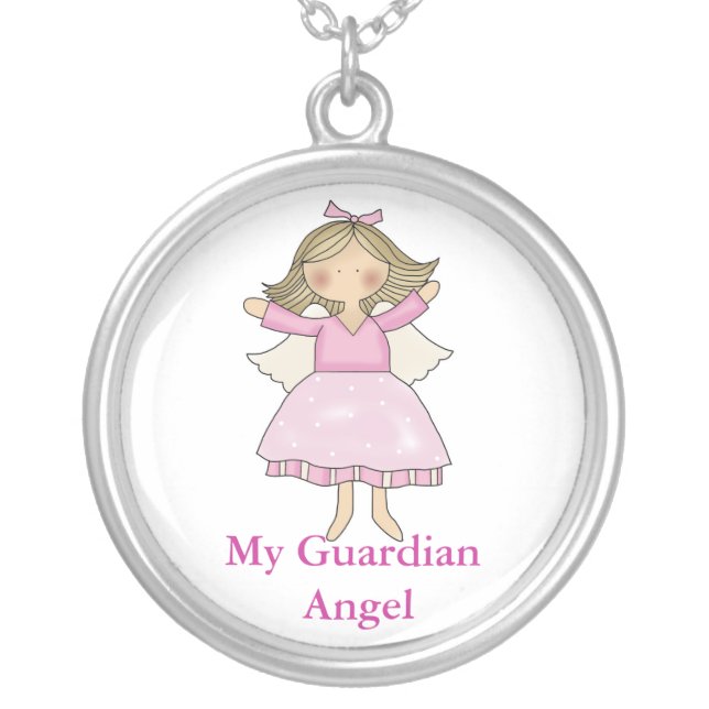 Little Girl Guardian Angel necklace (Front)