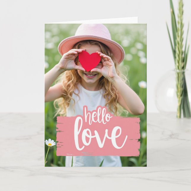 Little Girl Hello Love Card (Front)