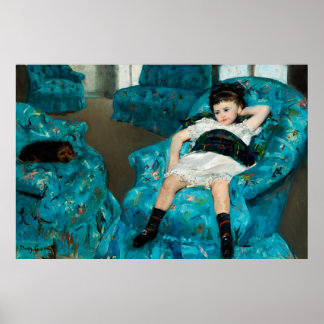 Little Girl in a Blue Armchair, 1878 by Cassatt Poster