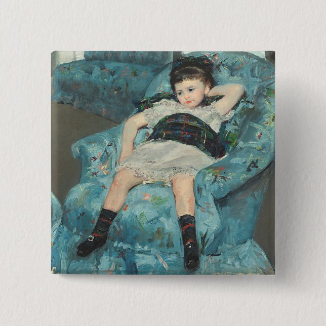 Little Girl in a Blue Armchair, 1878 (oi Pinback Button (Front)