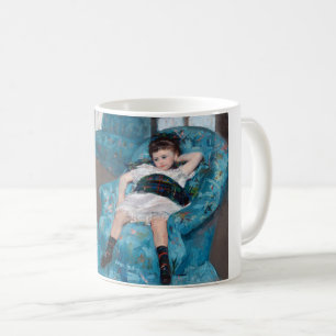 Little Girl in a Blue Armchair, Cassatt Coffee Mug