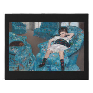 Little Girl in a Blue Armchair, Cassatt Faux Canvas Print