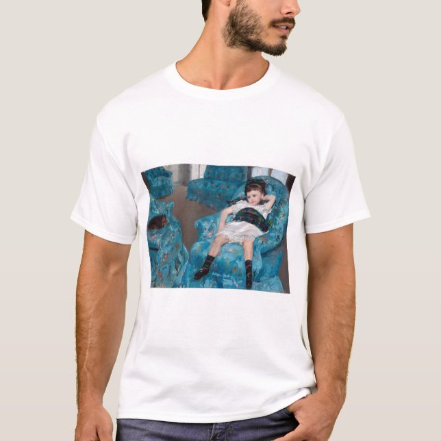 Little Girl in a Blue Armchair, Cassatt T-Shirt (Front)