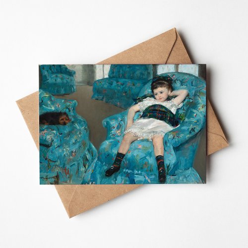 Little Girl in a Blue Armchair  Mary Cassatt Card