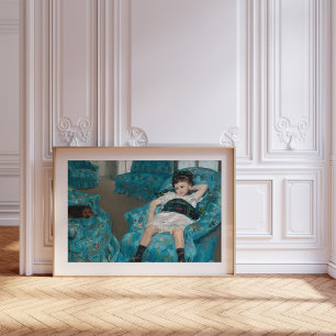 Little Girl in a Blue Armchair Mary Cassatt Framed Art