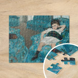 Little Girl in a Blue Armchair | Mary Cassatt Jigsaw Puzzle<br><div class="desc">Little Girl in a Blue Armchair (1878) by American impressionist artist Mary Cassatt. Original artwork is an oil painting on canvas. The portrait depicts a young girl lounging on a bright blue chair. 

Use the design tools to add custom text or personalize the image.</div>