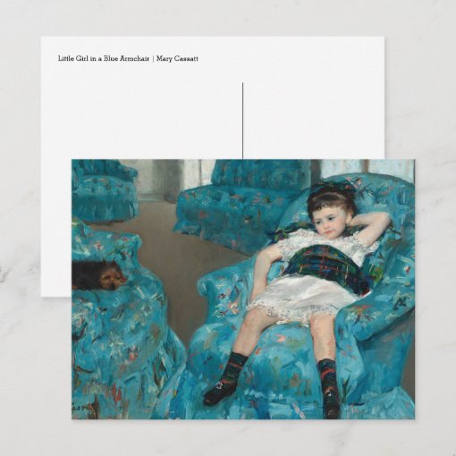 Little Girl in a Blue Armchair Mary Cassatt Postcard Zazzle