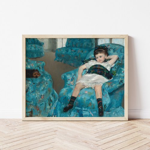 Little Girl in a Blue Armchair  Mary Cassatt Poster