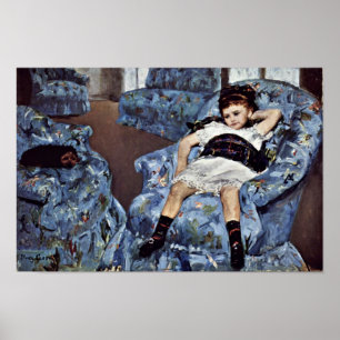 Little Girl In Blue Armchair By Cassatt Mary (Best Poster