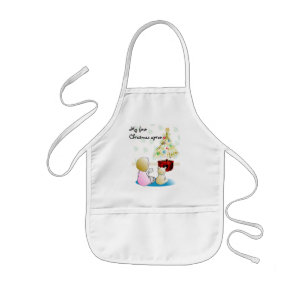 Little Girl in Nightgown Christmas Eve Kids' Apron