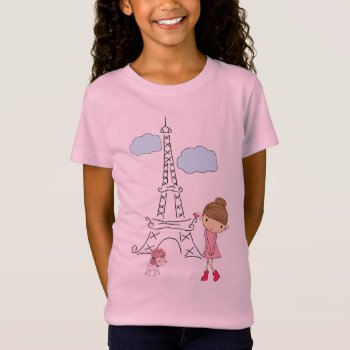Little Girl In Paris With Poodle Shirt For A Girl by nslittleshop at Zazzle