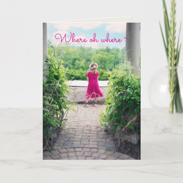 LITTLE GIRL in PINK MISSING YOU CARD (Front)