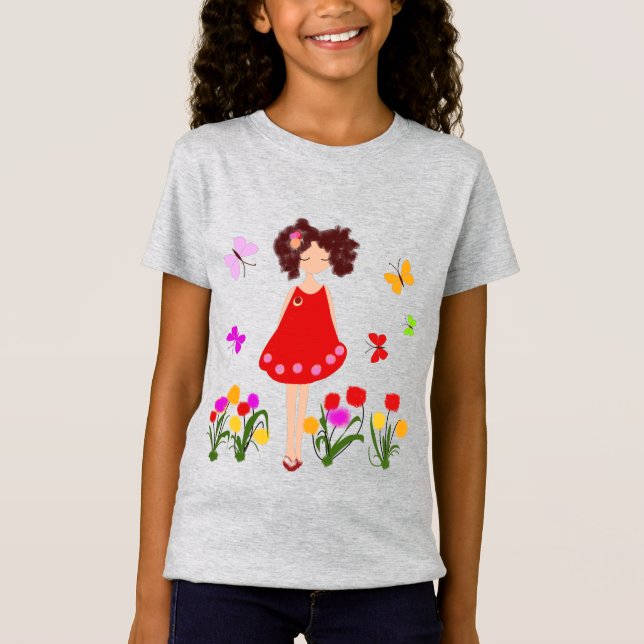 Little girl in the garden T-Shirt (Front)