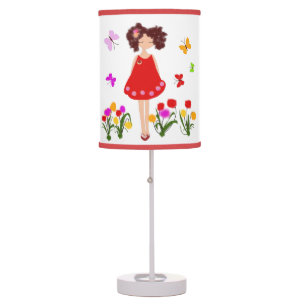 Little girl in the garden table lamp