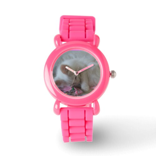 Little Girl Kitty Glitter Strap Watch