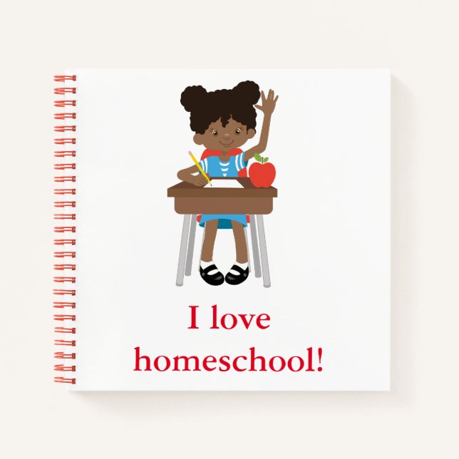 Little Girl loves homeschool Notebook (Front)