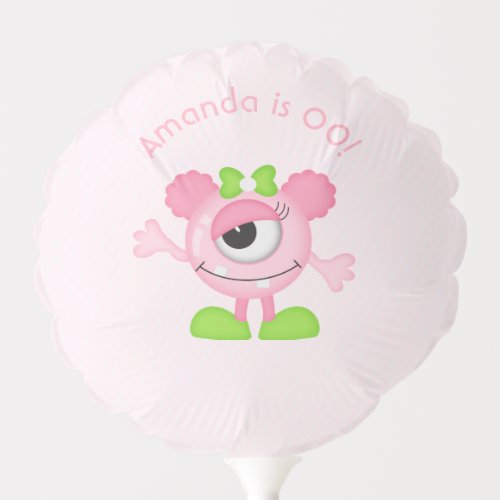 Little Girl Monster themed Party Balloon