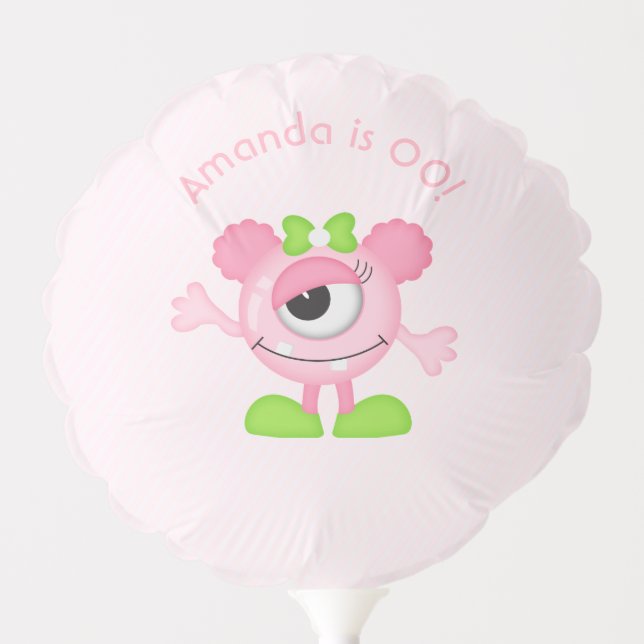 Little Girl Monster themed Party Balloon (Front)