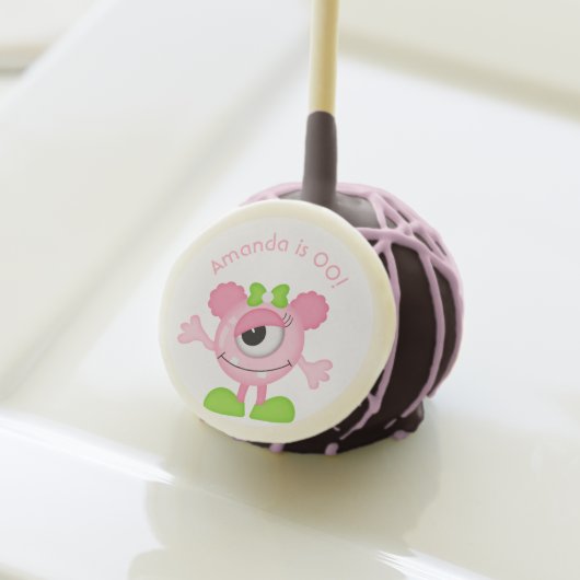 Little Girl Monster themed Party Cake Pops (Front Insitu)