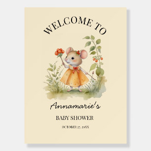 Little Girl Mouse Baby Shower Foam Board