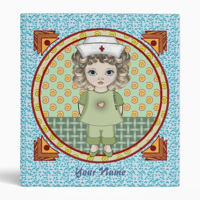 Little girl nurse  3 ring binder (Front)