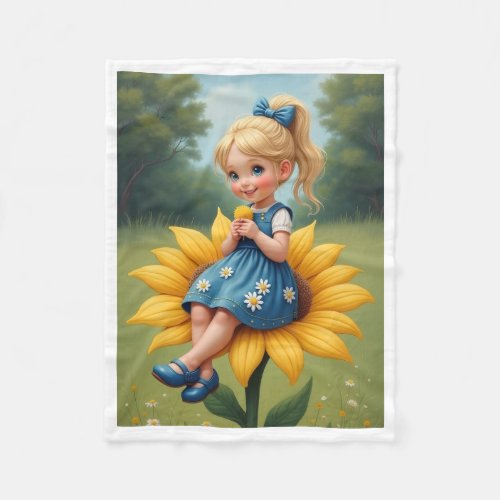 Little Girl on Sunflower Blanket