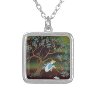Little Girl on the Tree of Dreams Silver Plated Necklace