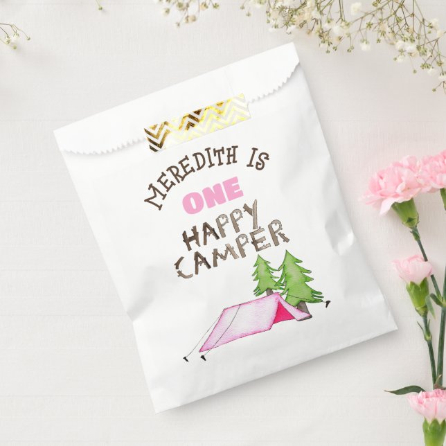 Little Girl One Happy Camper First Birthday Party Favor Bag (Sealed)