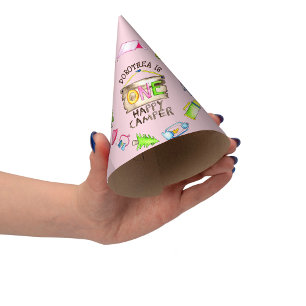 Little Girl One Happy Camper First Birthday Party Hat