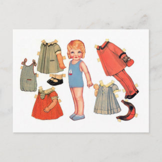 Little Girl Paper Doll Postcards