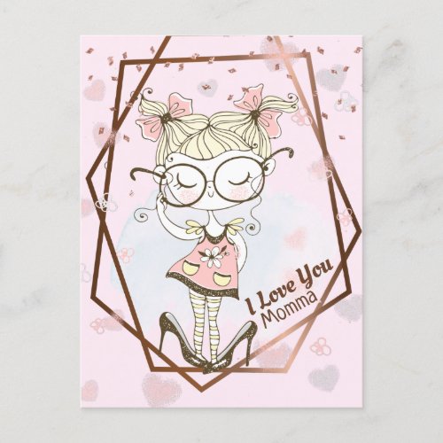 Little Girl Personalize Mothers Day Postcard