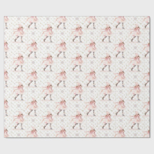 Little Girl Pink Christmas Wrapping Paper