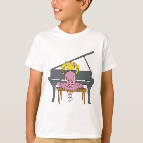 little girl playing piano T_Shirt