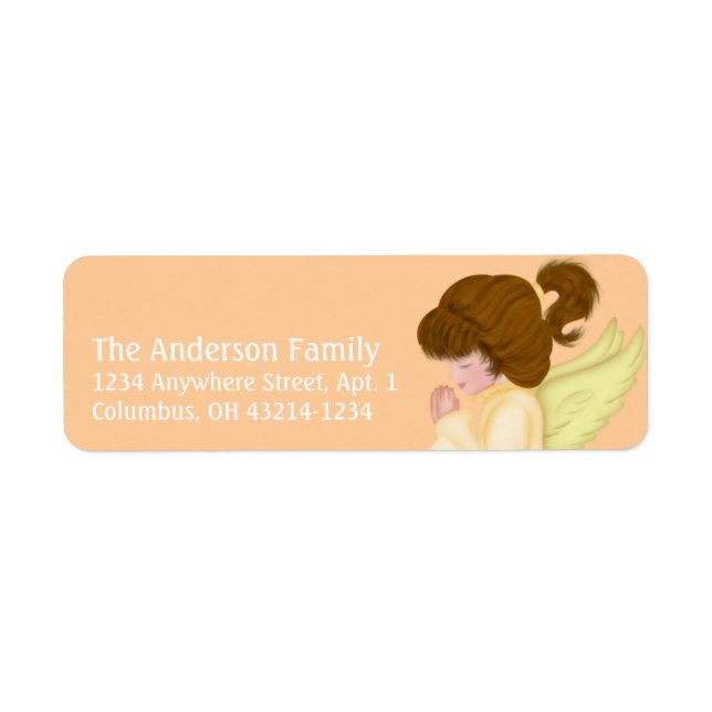 Little Girl Praying Angel 2l Return Address Labels (Front)