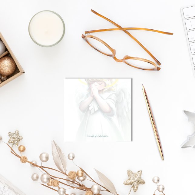 Little Girl Praying Angel with Wings Halo Custom Post-it Notes (Creator Uploaded)