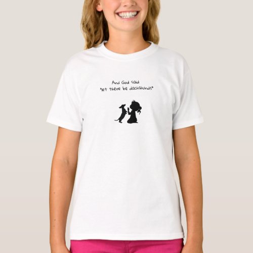 Little Girl Praying With Dachshund Shirt