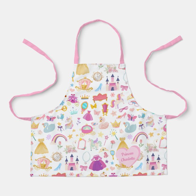 Little Girl Pretty Princess Fairy Tale Pattern Apron (Front)