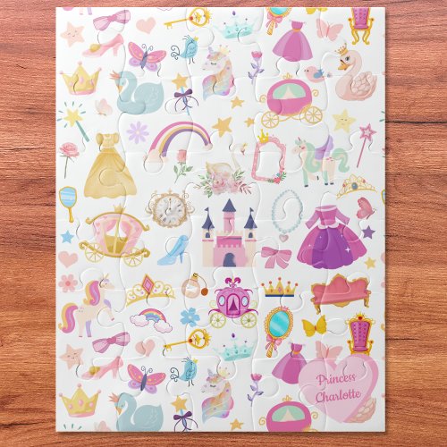 Little Girl Pretty Princess Fairy Tale Pattern Jigsaw Puzzle