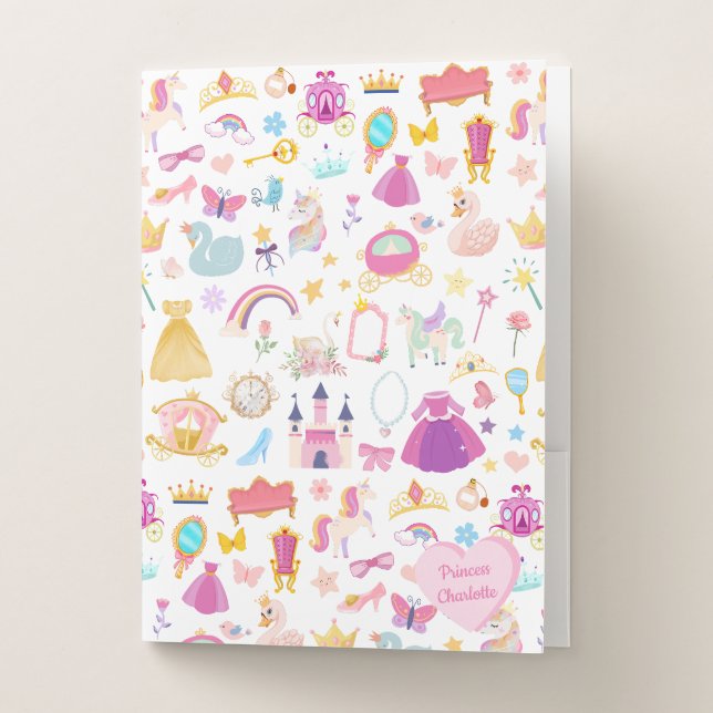 Little Girl Pretty Princess Fairy Tale Pattern Pocket Folder (Front)