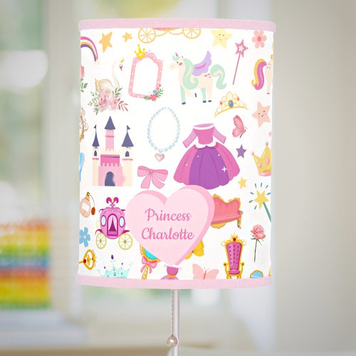 Little Girl Pretty Princess Fairy Tale Pattern Table Lamp