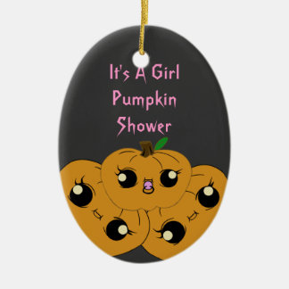 Little Girl Pumpkin Baby Shower Ornaments