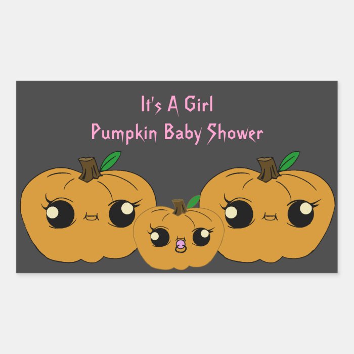 Little Girl Pumpkin Baby Shower Stickers