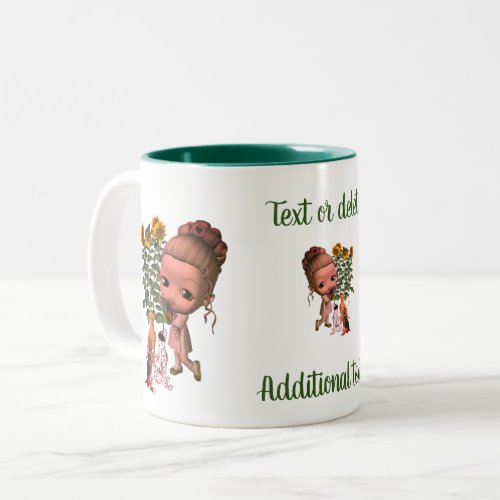 Little Girl Puppies Cute Personalized  Two_Tone Coffee Mug