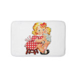 Little girl retro vintage doll child bath mat