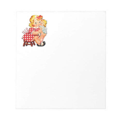 Little girl retro vintage doll child notepad